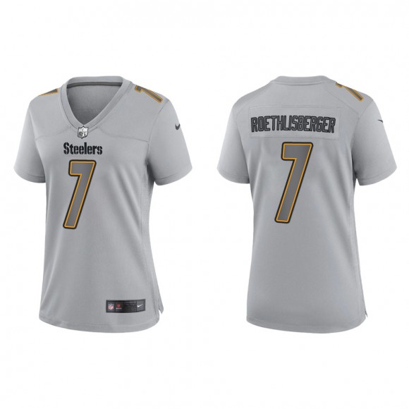 Ben Roethlisberger Women's Pittsburgh Steelers Gray Atmosphere Fashion Game Jersey