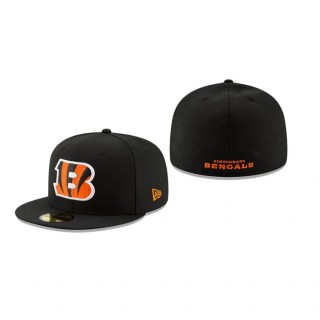 Cincinnati Bengals Black Omaha B Logo 59FIFTY Fitted Hat