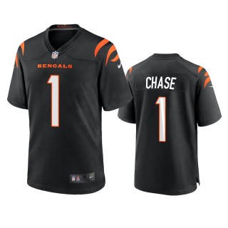 Cincinnati Bengals Ja'Marr Chase Black 2021 NFL Draft Game Jersey