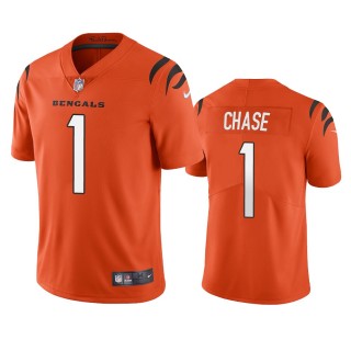 Cincinnati Bengals Ja'Marr Chase Orange 2021 NFL Draft Vapor Limited Jersey