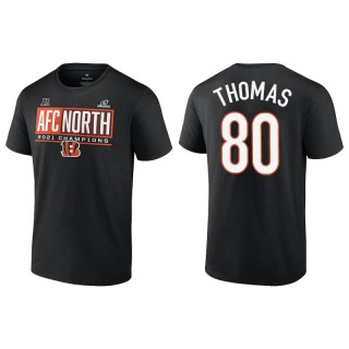 Men's Bengals Mike Thomas Charcoal 2021 AFC North Division Champions Blocked Favorite T-Shirt