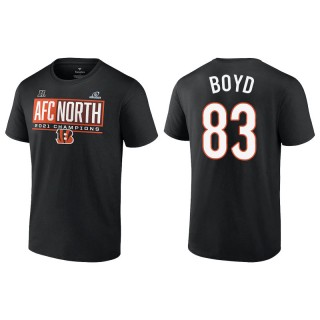 Men's Bengals Tyler Boyd Charcoal 2021 AFC North Division Champions Blocked Favorite T-Shirt