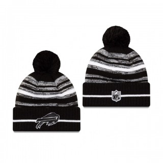 Buffalo Bills Black 2021 NFL Sideline Sport Pom Cuffed Knit Hat