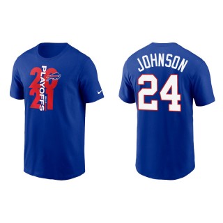 Men's Bills Taron Johnson Royal 2021 NFL Playoffs T-Shirt