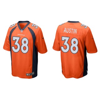 Men's Denver Broncos Blessuan Austin Orange Game Jersey