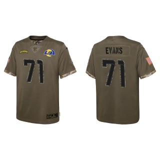 Bobby Evans Youth Los Angeles Rams Olive 2022 Salute To Service Limited Jersey