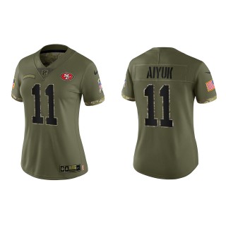 Brandon Aiyuk Women's San Francisco 49ers Olive 2022 Salute To Service Limited Jersey