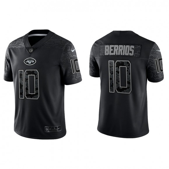 Braxton Berrios New York Jets Black Reflective Limited Jersey