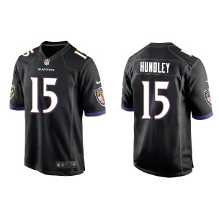 Men's Baltimore Ravens Brett Hundley Black Game Jersey