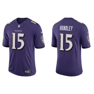 Men's Baltimore Ravens Brett Hundley Purple Vapor Limited Jersey