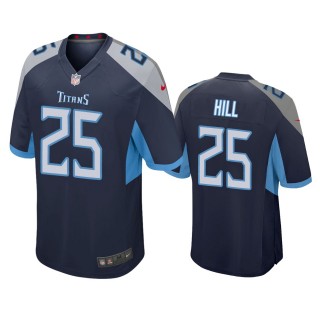 Tennessee Titans Brian Hill Navy Game Jersey
