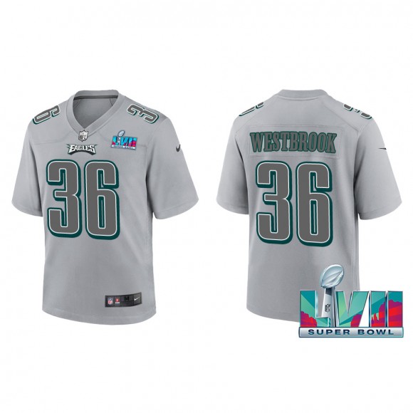 Brian Westbrook Youth Philadelphia Eagles Nike Gray Super Bowl LVII Patch Atmosphere Fashion Game Jersey