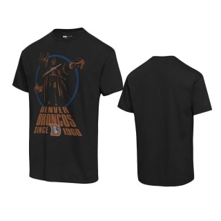 Denver Broncos Black Disney Star Wars Empire Title Crawl T-Shirt