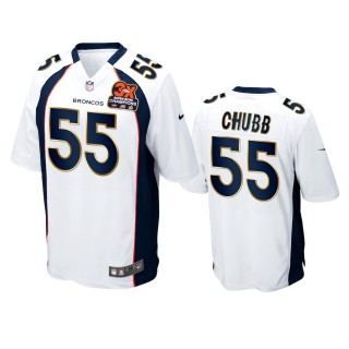 Denver Broncos Bradley Chubb White 3X Super Bowl Champions Patch Game Jersey