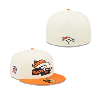 Men's Denver Broncos Cream Orange 2022 Sideline 59FIFTY Fitted Hat