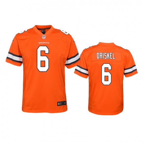 Denver Broncos Jeff Driskel Orange Color Rush Game Jersey