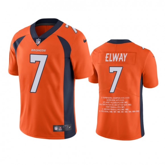 Denver Broncos John Elway Orange Career Highlight Limited Edition Jersey