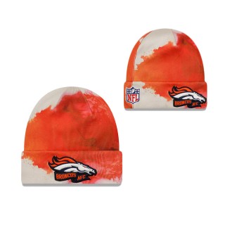 Men's Denver Broncos Orange 2022 Sideline Ink Dye Cuffed Knit Hat