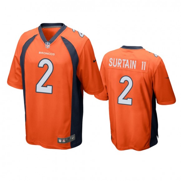 Denver Broncos Patrick Surtain II Orange 2021 NFL Draft Game Jersey