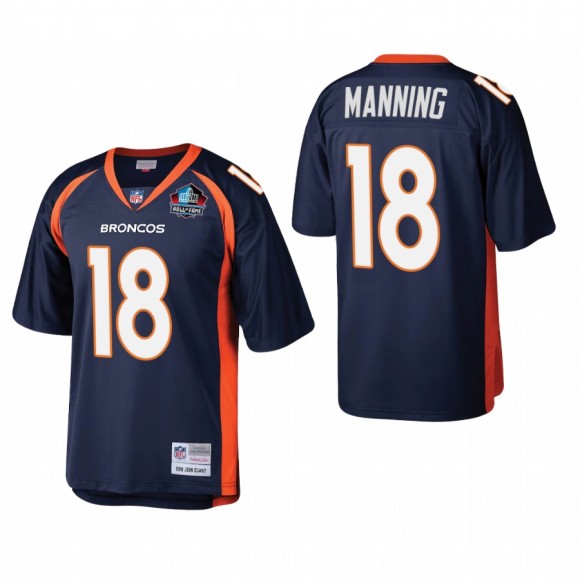 Peyton Manning Hall of Fame Patch Jersey Broncos Navy Legacy Replica