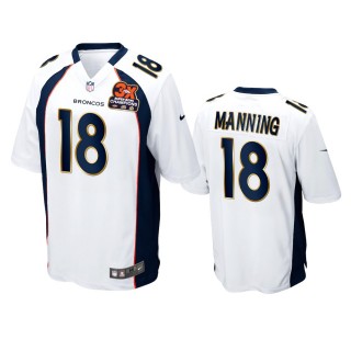 Denver Broncos Peyton Manning White 3X Super Bowl Champions Patch Game Jersey
