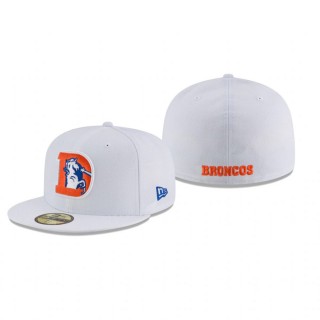 Denver Broncos White Omaha Throwback Logo 59FIFTY Fitted Hat
