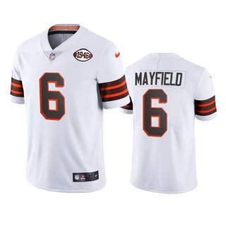Cleveland Browns Baker Mayfield White Vapor Limited 75th Anniversary Jersey