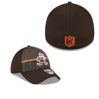 Men's Cleveland Browns Brown 2023 NFL Training Camp Throwback 39THIRTY Flex Fit Hat