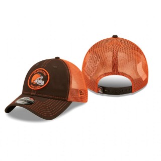 Cleveland Browns Brown Orange Circle 9TWENTY Trucker Snapback Hat