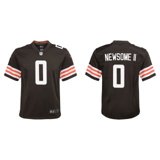 Youth Greg Newsome II Browns Brown Game Jersey