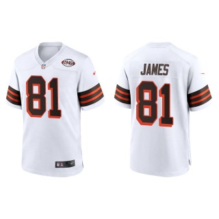 Men's Cleveland Browns Jesse James White 1946 Collection Game Jersey
