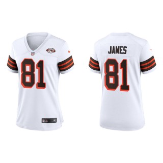 Women's Cleveland Browns Jesse James White 1946 Collection Game Jersey