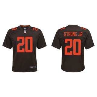 Youth Pierre Strong Jr. Browns Brown Alternate Game Jersey