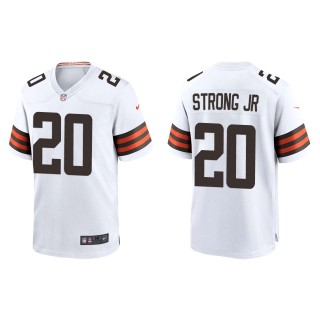Pierre Strong Jr. Browns White Game Jersey