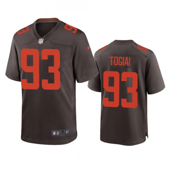 Cleveland Browns Tommy Togiai Brown Alternate Game Jersey