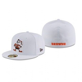 Cleveland Browns White Omaha Throwback Logo 59FIFTY Fitted Hat