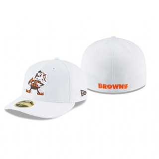 Cleveland Browns White Omaha Throwback Logo Low Profile 59FIFTY Hat