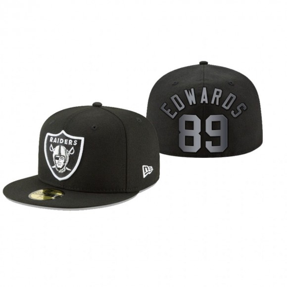 Las Vegas Raiders Bryan Edwards Black Omaha 59FIFTY Fitted Hat