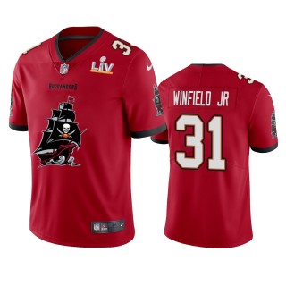 Tampa Bay Buccaneers Antoine Winfield Jr. Red Super Bowl LV Champions Team Logo Jersey