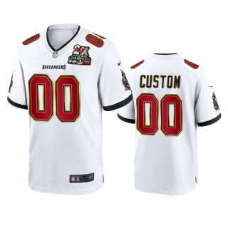 Tampa Bay Buccaneers Custom White 2X Super Bowl Champions Patch Game Jersey