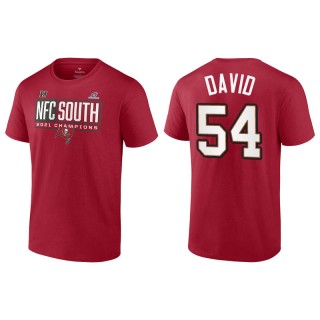 Men's Buccaneers Lavonte David Red 2021 NFC South Division Champions Blocked Favorite T-Shirt