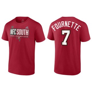 Men's Buccaneers Leonard Fournette Red 2021 NFC South Division Champions Blocked Favorite T-Shirt
