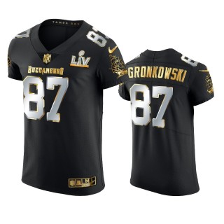 Rob Gronkowski Buccaneers Black Super Bowl LV Golden Elite Jersey