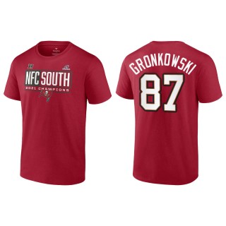 Men's Buccaneers Rob Gronkowski Red 2021 NFC South Division Champions Blocked Favorite T-Shirt