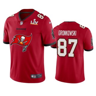 Tampa Bay Buccaneers Rob Gronkowski Red Super Bowl LV Champions Primary Logo Jersey
