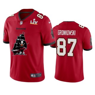 Tampa Bay Buccaneers Rob Gronkowski Red Super Bowl LV Champions Team Logo Jersey