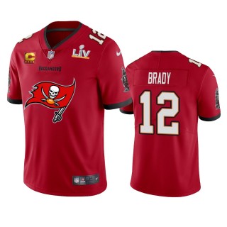 Tampa Bay Buccaneers Tom Brady Red Super Bowl LV Champions Primary Logo Jersey