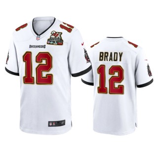 Tampa Bay Buccaneers Tom Brady White 2X Super Bowl Champions Patch Game Jersey