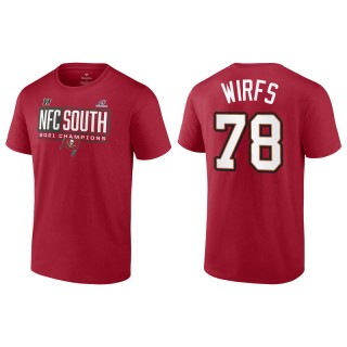Men's Buccaneers Tristan Wirfs Red 2021 NFC South Division Champions Blocked Favorite T-Shirt