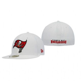 Tampa Bay Buccaneers White Omaha Primary Logo 59FIFTY Fitted Hat